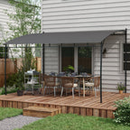 Outsunny Pergola Gazebo with 3 drainage, metal and polyester holes, 400x296x200/262 cm, dark gray - Borgè