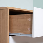 3 Drawer Raised Chest of Drawers for Living Room and Bedroom, Wooden, 80x39x80 cm, White and Wood Color