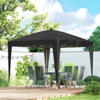 Outsunny 3x3 m Folding Gazebo with Adjustable Height, Central Light and Remote Control, Metal and Polyester, Black