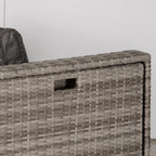 8-Piece PE Rattan Outdoor Lounge Set, Space-Saving Garden Furniture Set with Armchairs, Coffee Tables and Stools, Grey