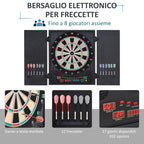 Electronic Dartboard with Automatic Scoring, 12 Darts and 6 Displays, 51x6.5x57cm, Black