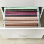 Office Cabinet with 2 Drawers and 5 Wheels, MDF and Chipboard File Cabinet, 43x45x72 cm, White