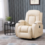8-Point Reclining Massage Chair with Cup Holder and Remote Control, 85x94x104 cm, Beige
