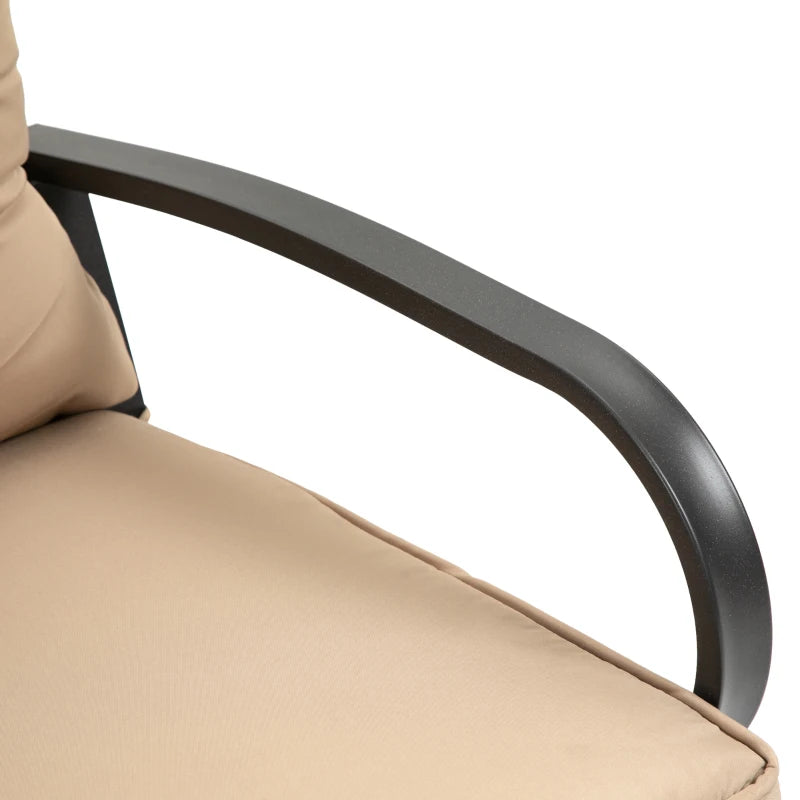 2-Person Garden Swing Bench with Seat and Back Cushions, 122x70x87cm, Khaki