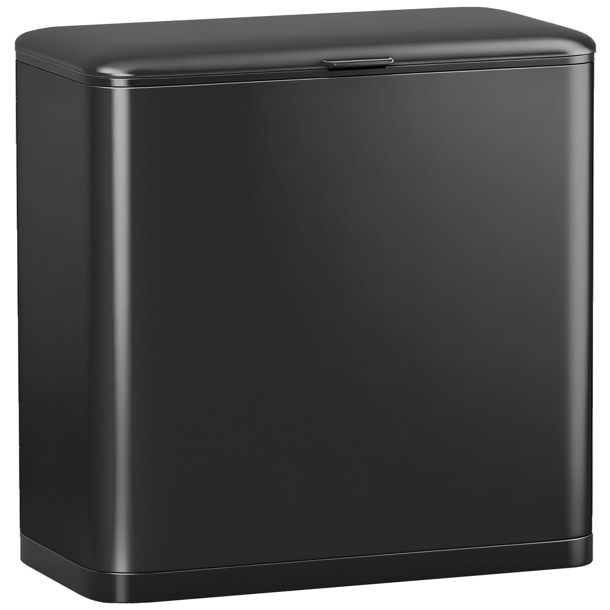 HOMCOM 8L Waste Bin with Stainless Steel Lid and Removable Inner Bucket, 29.7 x 17.4 x 30 cm, Black