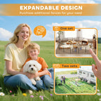 Dog and Puppy Playpen with 16 Modular Panels and 2 Entrances, 80x1.5x60cm