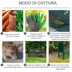 Foldable Steel Trap Cage for Live Animals, 81x26x34.5cm, Silver