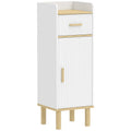 HOMCOM Narrow Bathroom Cabinet with Adjustable Shelf, White
