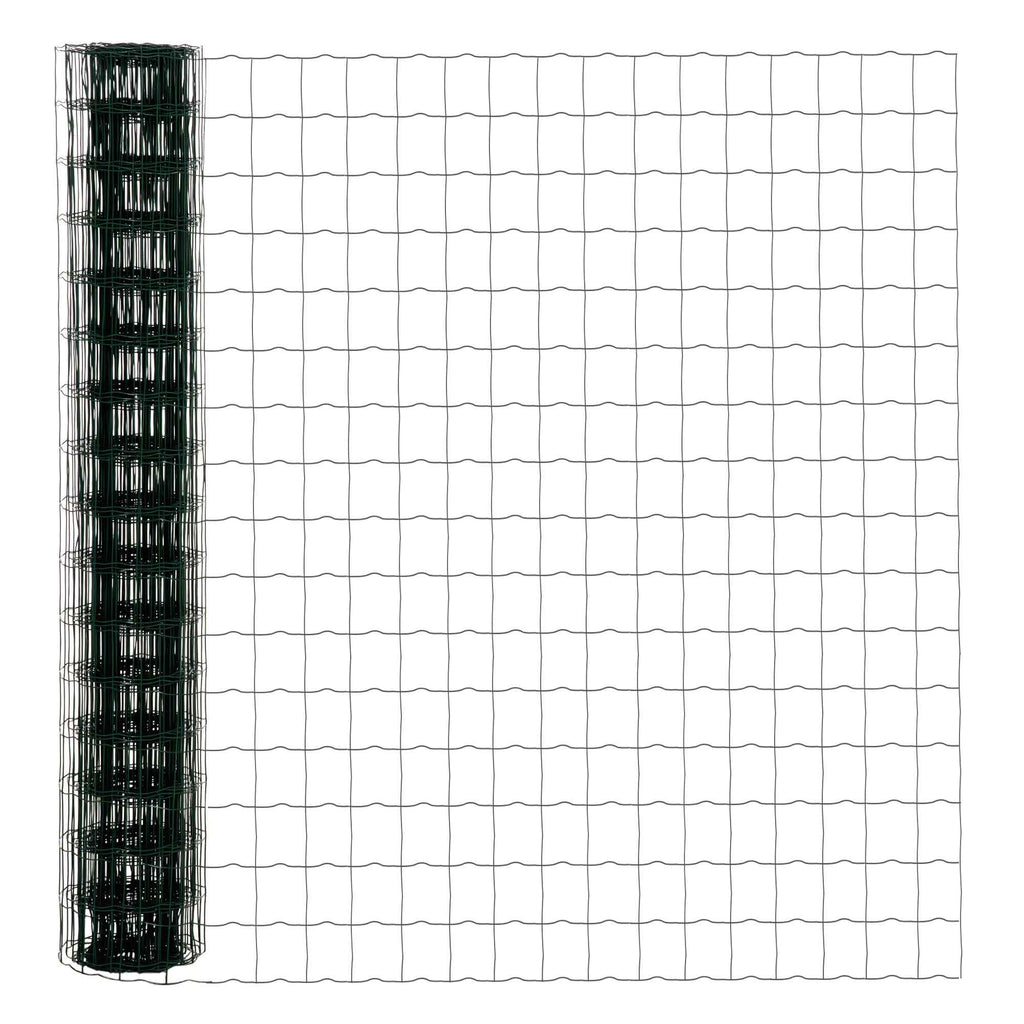 Outsunny Steel and PVC Fence Netting for Outdoor Spaces, 25m Roll and 1.7m Height, Green