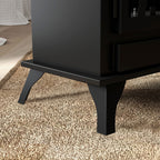 Floor-Standing Bioethanol Fireplace with 1.2L Burner and 25-Inch Cover, 45 x 28 x 54cm, Black