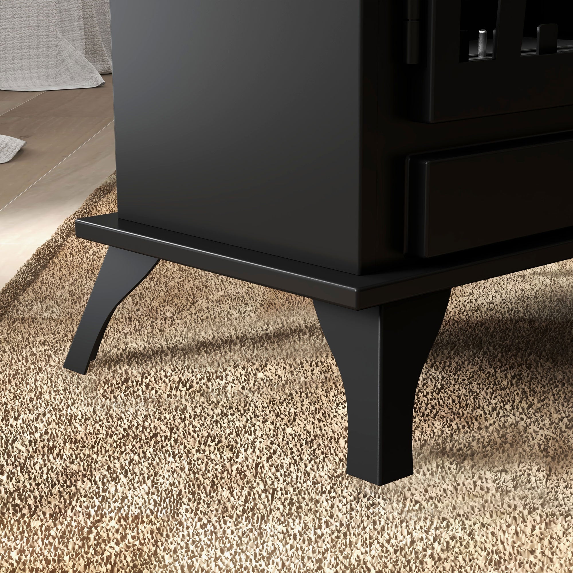 Floor-Standing Bioethanol Fireplace with 1.2L Burner and 25-Inch Cover, 45 x 28 x 54cm, Black