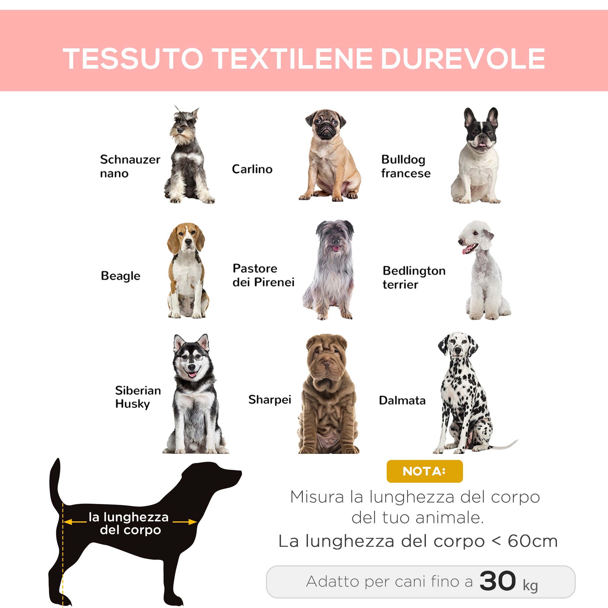 PawHut Raised Bed for Large Dogs with Mesh Fabric, Maximum Weight 30kg, 91.5x76.2x18 cm, Red - Borgè