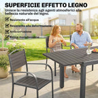9-Piece Extendable Outdoor Dining Set, Aluminum Table, 8 Chairs, Gray