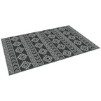 Modern Outdoor Rug Black and Grey PP with Reversible and Foldable Design, 182x274 cm