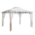 Outsunny Gazebo 3 x 3.6 m, Double Roof UPF50+ with Net, Cream