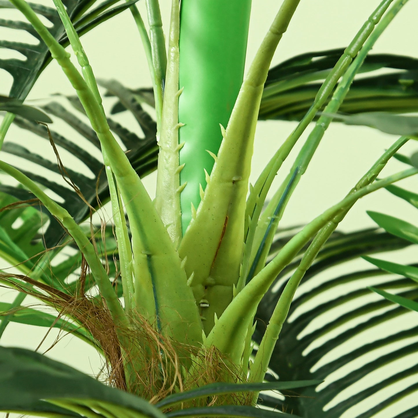 Green Artificial Palm 160 cm in Pot with 36 Leaves, in PE and Cement for Indoor and Outdoor