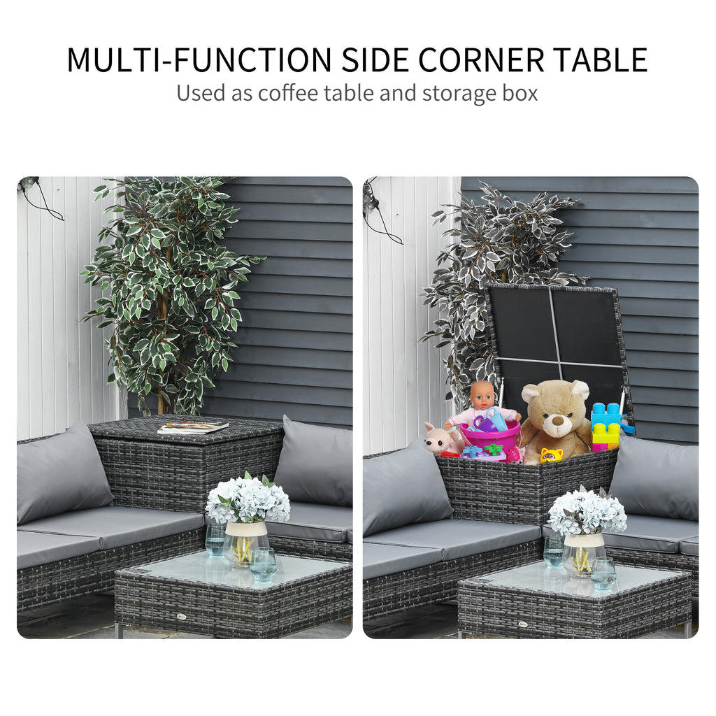4 -piece garden outsunny set with 2 2 seater sofas, coffee table and high table, in steel and rattan - Borgè