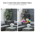 4 -piece garden outsunny set with 2 2 seater sofas, coffee table and high table, in steel and rattan - Borgè