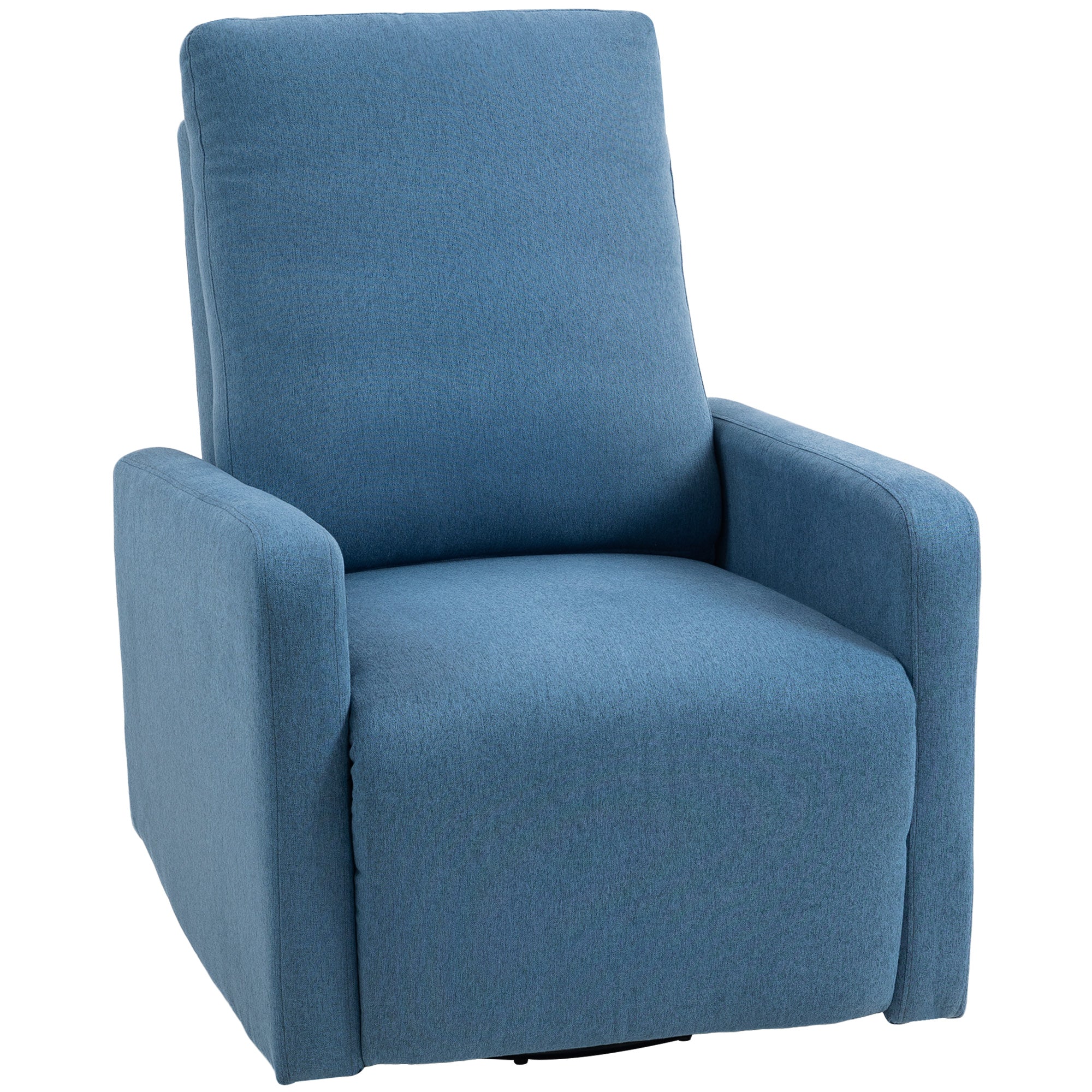 135° Manual Reclining Relaxing Chair, 360° Swivel with Rocking Function, Blue