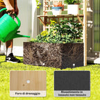 Outsunny Raised Wooden Planter with Trellis, Roof and 2 Shelves, 76x43.5x177 cm, Natural Wood