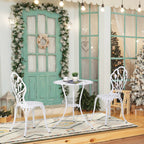 3-Piece Garden Set in Aluminum with 2 Chairs 42.5x47.5x89 cm and Round Table Ø60x67 cm, White - Borgè
