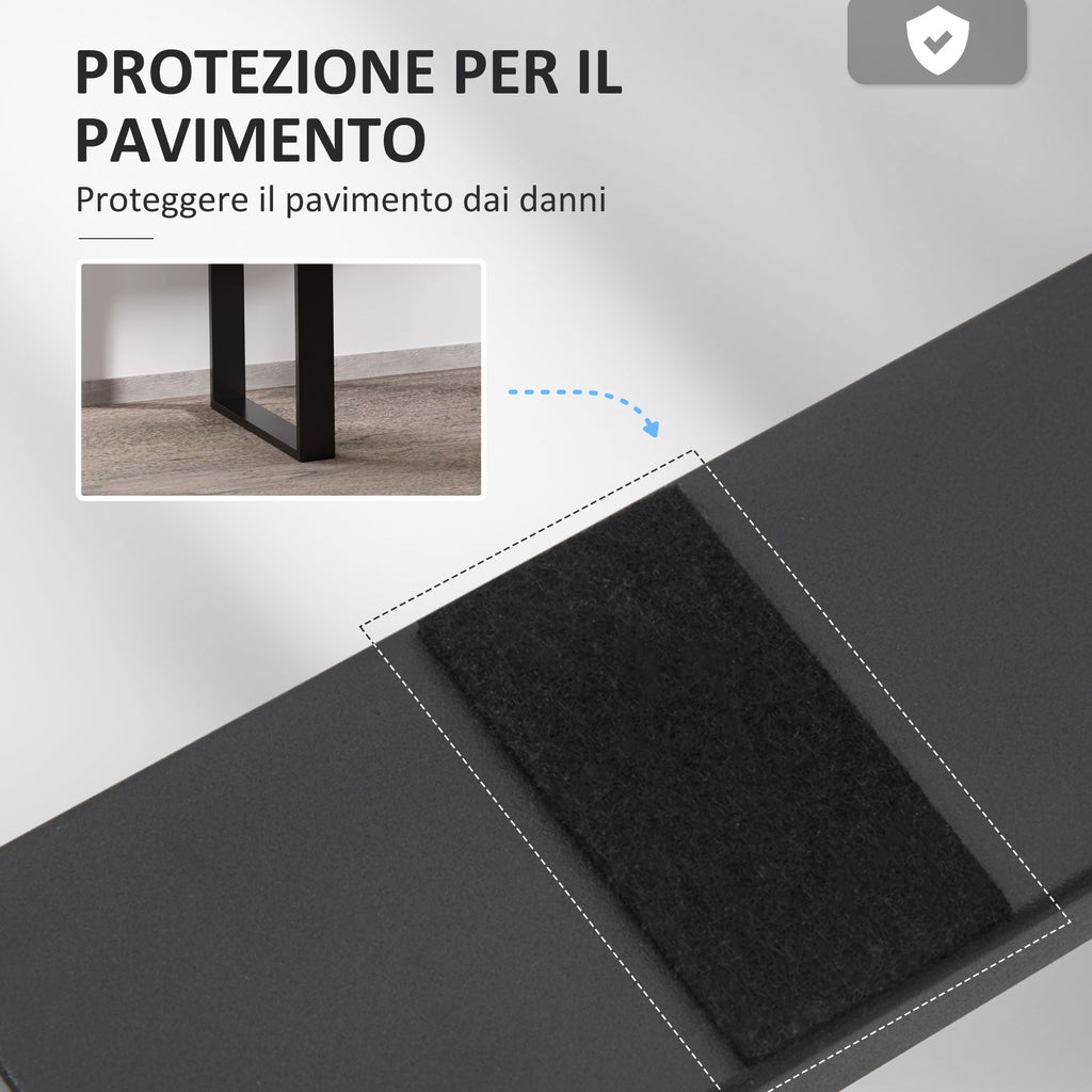 Set of 2 Industrial Style Rectangular Table Legs in Steel, Capacity 60 kg, 60x8x72 cm, Black