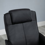 RELAX | Reclining Relax Chair with Matching Footstool and Faux Leather Upholstery, Black