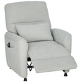 Recliner Chair with Heat, 8 Massage Points and 5 Modes, Chenille Fabric, Light Grey