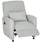 Recliner Chair with Heat, 8 Massage Points and 5 Modes, Chenille Fabric, Light Grey