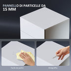 Modern Bedside Table with Adjustable LED Light with Remote Control and 3 Drawers, 40x35x60 cm, Glossy White