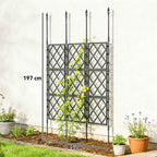 Outsunny Folding Outdoor Trellis in Steel and PP, 85x2x197 cm, Black