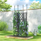 Outsunny Folding Outdoor Trellis in Steel and PP, 85x2x197 cm, Black