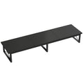 HOMCOM Monitor Stand, Wooden Desk Riser with 2 Storage Compartments, Black