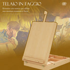 Space-Saving Beech Wood Painting Easel with Adjustable Height and Angle, 93x84x183 cm