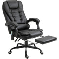 Office Chair with 7 Vibrating Points, Footrest and 155° Reclining Backrest, Black - Borgè