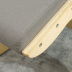 Ergonomic Kneeling Chair with Reclining Function, in Linen and Wood Effect Fabric, 55x85x55 cm, Light Grey