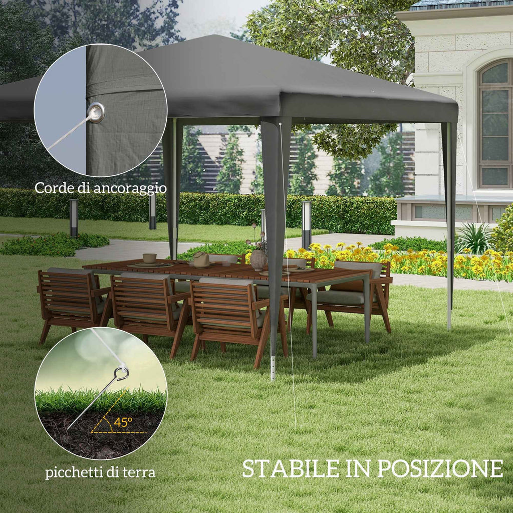 Outsunny 3x3m Folding and Portable Garden Gazebo for Parties with UV Protection Cover, Grey