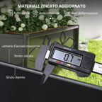 Raised Garden Bed with Trellis for Climbing Plants in Galvanized Steel, 90x40x120 cm, Black