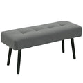 Quilted Bed End Bench in Corduroy Effect Fabric and Steel, 100x36x45 cm, Grey