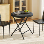 Outsunny Round Folding Garden Table for 4 People in Aluminum and HDPE Plastic, Ø80x73 cm, Gray