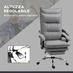Heated Massage Office Chair, 155° Reclining with Extendable Footrest, Grey