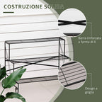 Outsunny Wrought Iron Plant Stand, 3-Tier Outdoor Plant Ladder, Black