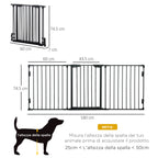 PawHut 3-Panel Folding Dog Gate for Small and Medium Size Dogs, 180x3x74.5 cm, Black - Borgè