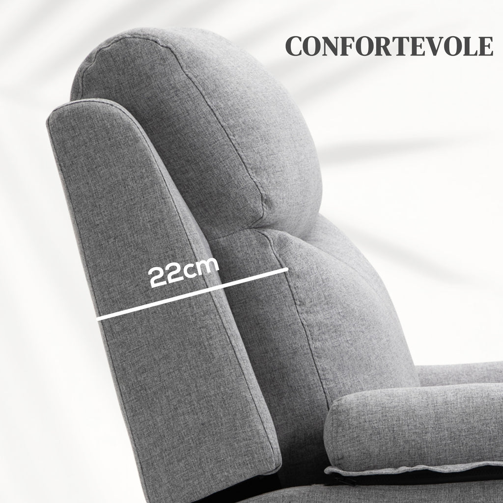 Electric Reclining Relaxing Lift Armchair with Remote Control and Fabric Footrest, Light Gray