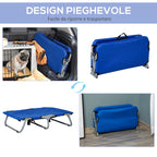 Folding Dog Bed for Small Dogs, Indoor and Outdoor, Raised Dog Bed, Made of Steel and Oxford Fabric, 71x58x20 cm, Blue