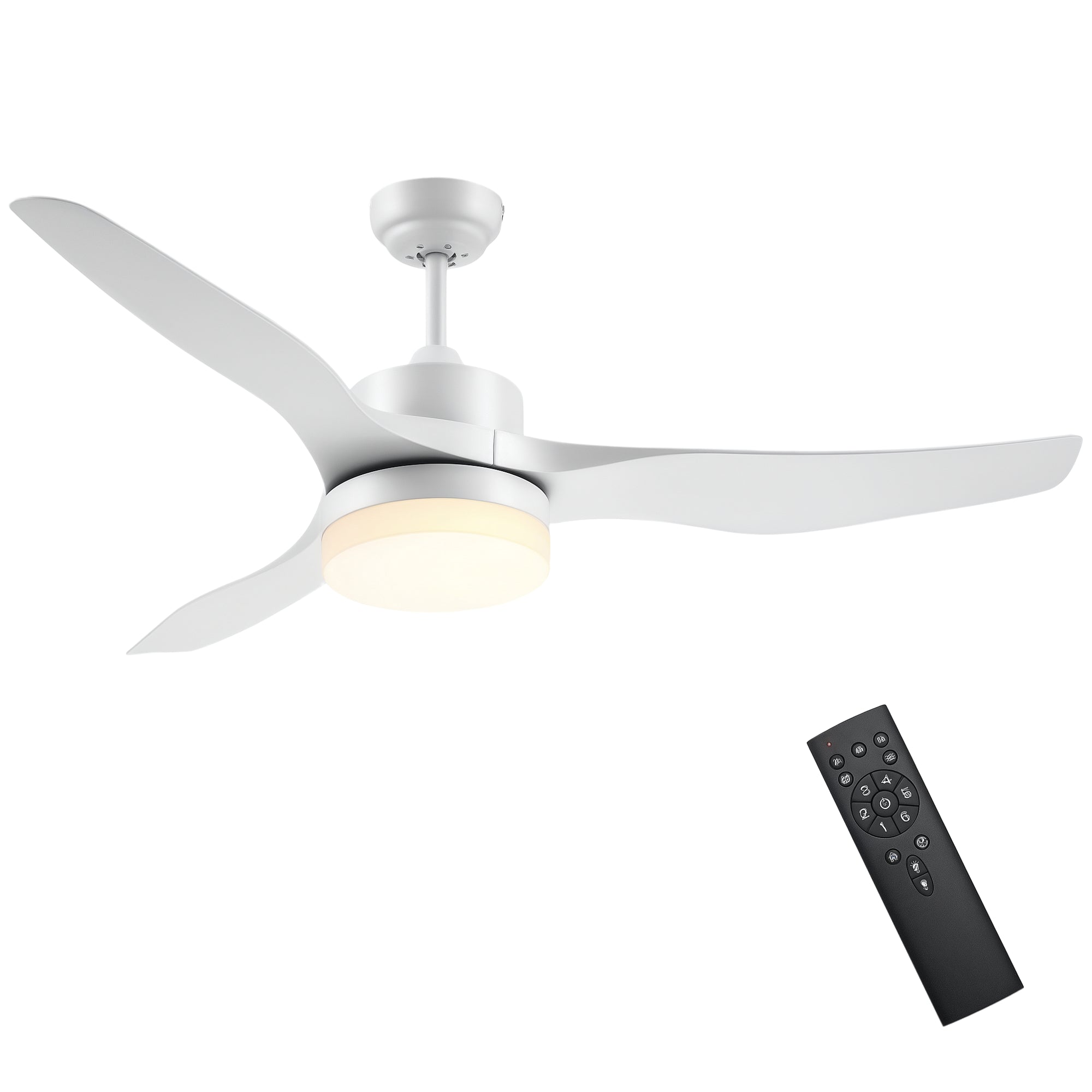 Ceiling Fan with 3-Mode LED Light and Remote Control, 6 Speeds, Φ132x40cm