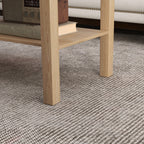 Rectangular Coffee Table with Large Shelf, 90×45×44.5 cm, Natural Wood