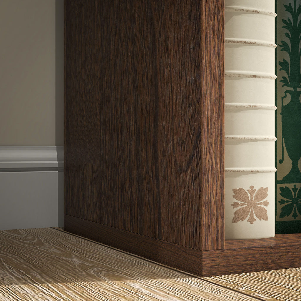 Wooden Cube Bookcase with 7 Shelves of Different Sizes, 50x24x106 cm, Walnut Color