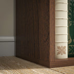 Wooden Cube Bookcase with 7 Shelves of Different Sizes, 50x24x106 cm, Walnut Color