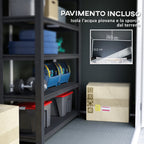 Resin Garden Shed with Floor, 2 Locking Doors, Window, 2.4 x 1.3 m, Grey